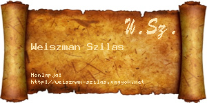 Weiszman Szilas névjegykártya